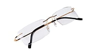 Soigné Unisex Rectangular Rimless Spectacle Frame.Golden Soigné Unisex Rectangular Rimless Spectacle Frame.Golden