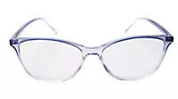 Soigné Female Large Cat Eye Spectacle Frame.Blue&Transparent