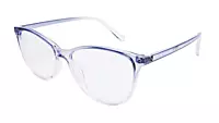Soigné Female Large Cat Eye Spectacle Frame.Blue&Transparent