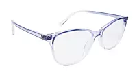 Soigné Female Large Cat Eye Spectacle Frame.Blue&Transparent