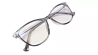 Soigné Female Large Cat Eye Spectacle Frame.Gray