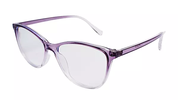 Soigné Female Large Cat Eye Spectacle Frame.Purple&Transparent