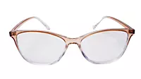 Soigné Female Large Cat Eye Spectacle Frame.Brown&Transparent
