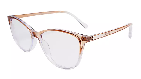 Soigné Female Large Cat Eye Spectacle Frame.Brown&Transparent