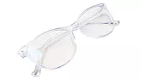Soigné Female Large Cat Eye Spectacle Frame.Transparent Frame