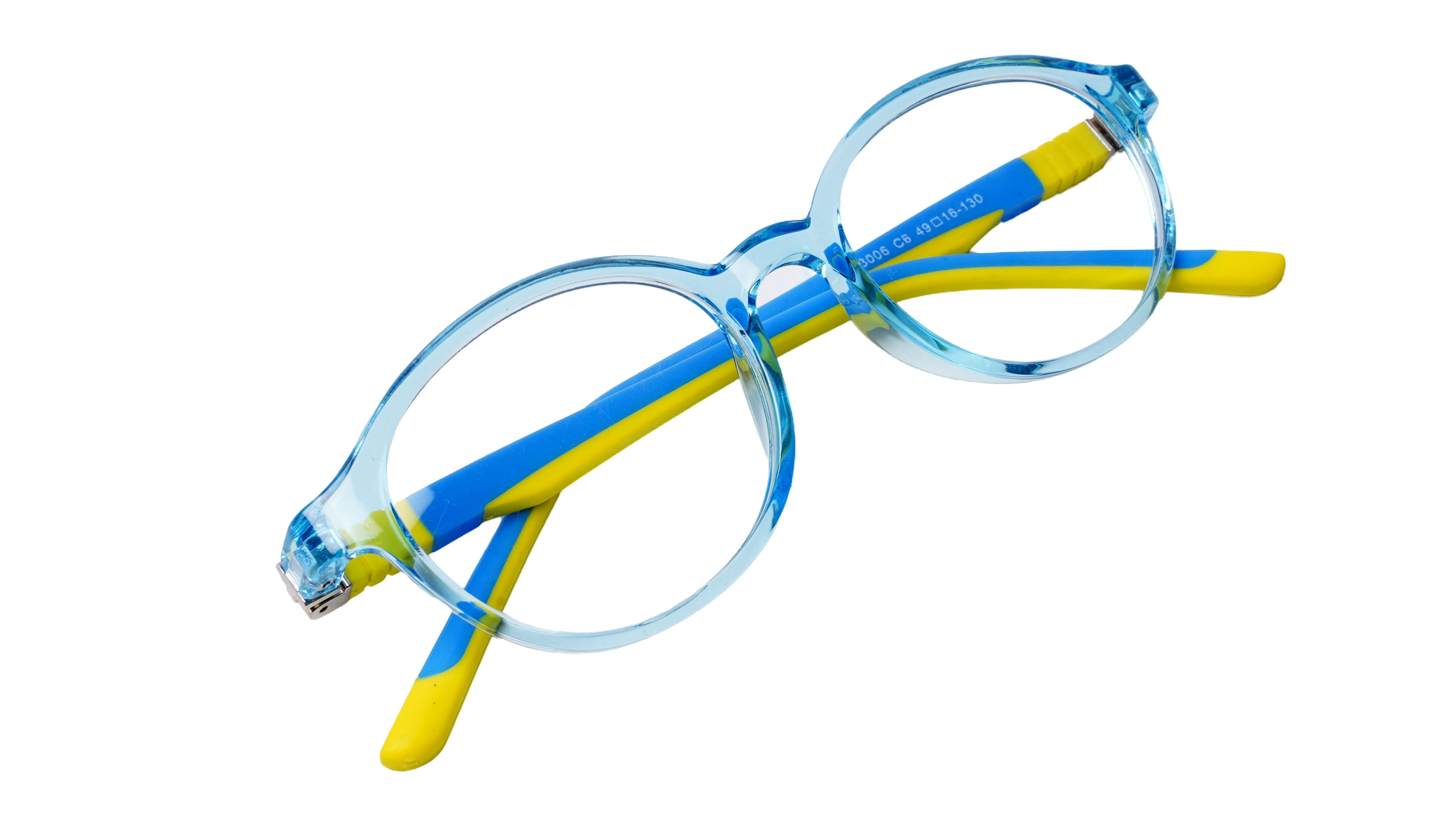 Soigné Kids Small Round Spectacle Frame.Blue&Yellow.(4-11)Yr-Unisex