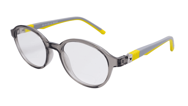 Soigné Kids Small Round Spectacle Frame.Gray&Yellow.(4-11)Yr-Unisex Soigné Kids Small Round Spectacle Frame.Gray&Yellow.(4-11)Yr-Unisex