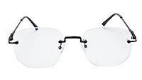 Soigné Unisex Square Rimless Spectacle Frame.Black-Medium