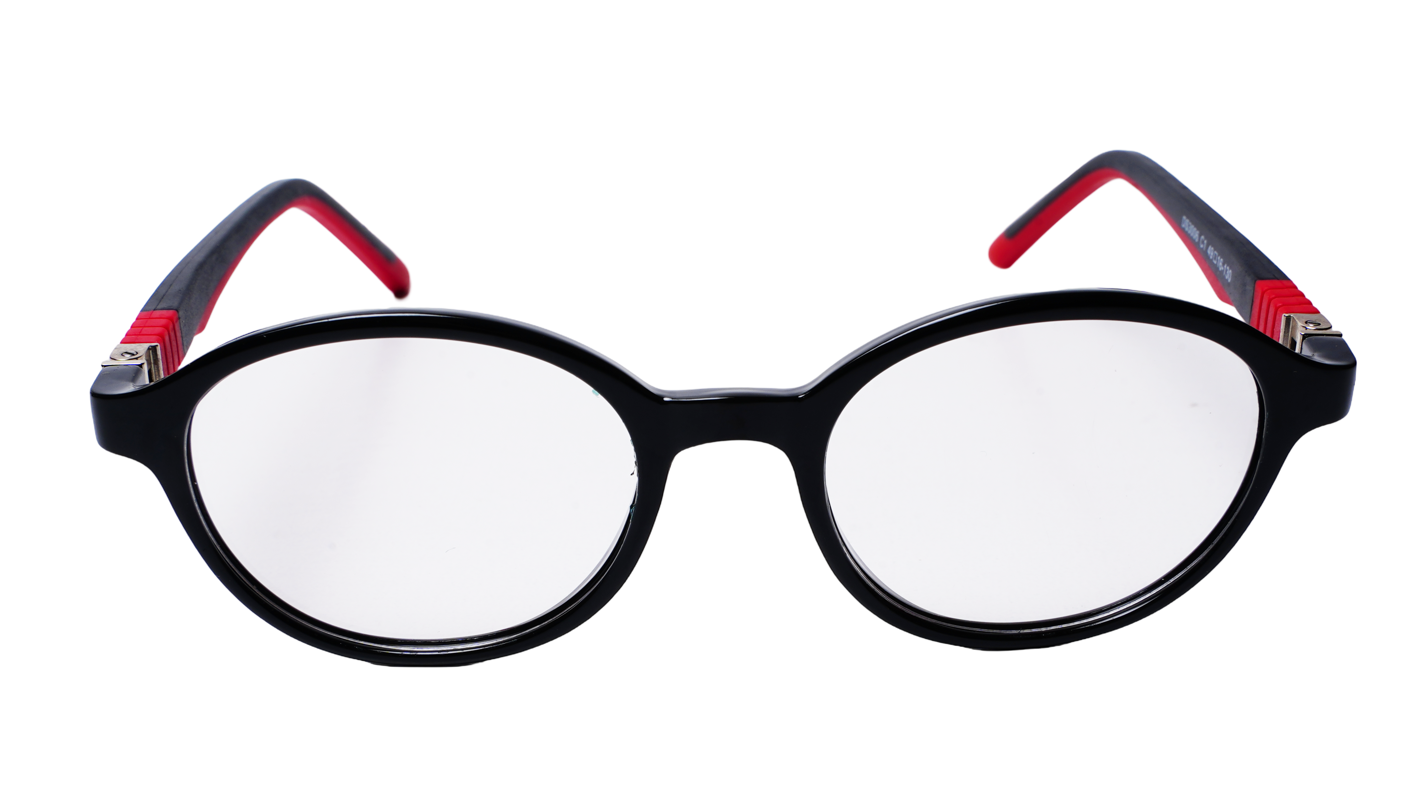 Soigné Kids Small Round Spectacle Frame.Black&Red.(4-11)Yr-Unisex
