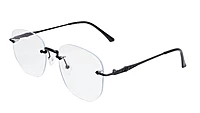 Soigné Unisex Square Rimless Spectacle Frame.Black-Medium