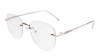 Soigné Unisex Square Rimless Spectacle Frame.Rose Gold-Medium
