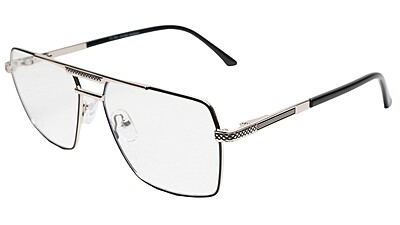 Soigné Unisex Rectangular Spectacle Frame.Golden&Black-Large