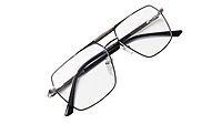 Soigné Unisex Rectangular Spectacle Frame.Golden&Black-Large