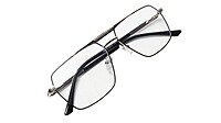 Soigné Unisex Rectangular Spectacle Frame.Golden&Black-Large Soigné Unisex Rectangular Spectacle Frame.Golden&Black-Large