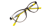 Soigné Kids Small Cateye Spectacle Frame.Gray&Yellow(7-13)Y-Girl Soigné Kids Small Cateye Spectacle Frame.Gray&Yellow(7-13)Y-Girl