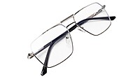 Soigné Unisex Rectangular Spectacle Frame.Silver-Large Soigné Unisex Rectangular Spectacle Frame.Silver-Large