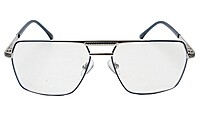 Soigné Unisex Rectangular Spectacle Frame.Blue&Silver-Large Soigné Unisex Rectangular Spectacle Frame.Blue&Silver-Large