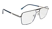 Soigné Unisex Rectangular Spectacle Frame.Blue&Silver-Large Soigné Unisex Rectangular Spectacle Frame.Blue&Silver-Large