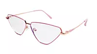 Soigné Female Large Cat Eye Spectacle Frame.Pink&Gold Metal Frame