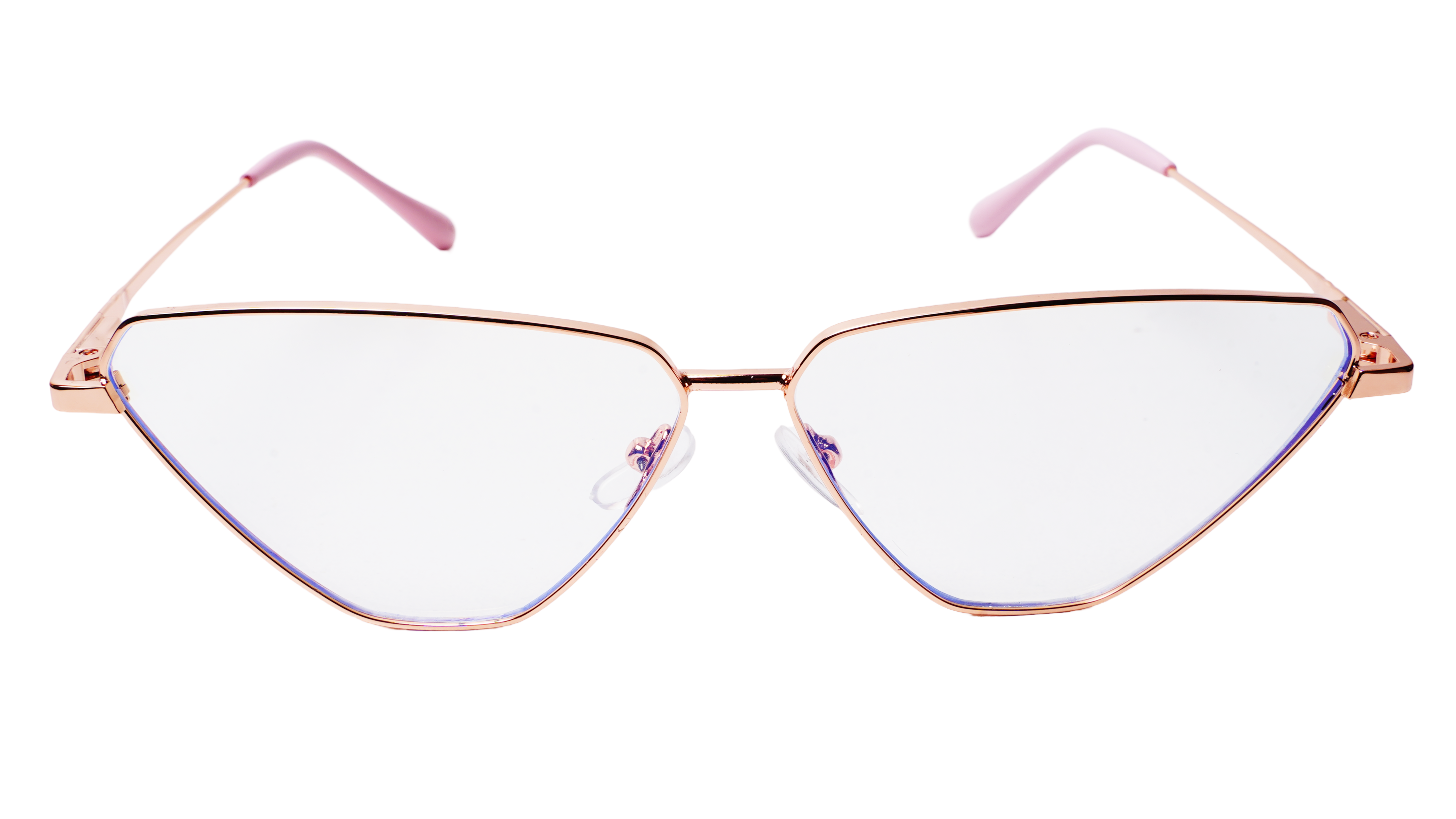 Soigné Female Large Cat Eye Spectacle Frame.Golden Metal Frame
