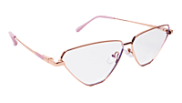 Soigné Female Large Cat Eye Spectacle Frame.Golden Metal Frame Soigné Female Large Cat Eye Spectacle Frame.Golden Metal Frame