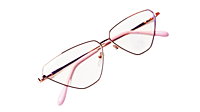 Soigné Female Large Cat Eye Spectacle Frame.Golden Metal Frame Soigné Female Large Cat Eye Spectacle Frame.Golden Metal Frame