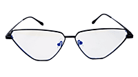 Soigné Female Large Cat Eye Spectacle Frame.Black Metal Frame