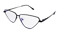 Soigné Female Large Cat Eye Spectacle Frame.Black Metal Frame