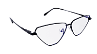 Soigné Female Large Cat Eye Spectacle Frame.Black Metal Frame