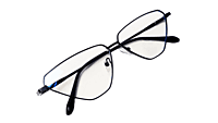 Soigné Female Large Cat Eye Spectacle Frame.Black Metal Frame