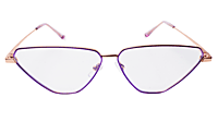 Soigné Female Large Cat Eye Spectacle Frame.Purple&Gold Metal Frame Soigné Female Large Cat Eye Spectacle Frame.Purple&Gold Metal Frame