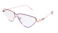 Soigné Female Large Cat Eye Spectacle Frame.Purple&Gold Metal Frame Soigné Female Large Cat Eye Spectacle Frame.Purple&Gold Metal Frame
