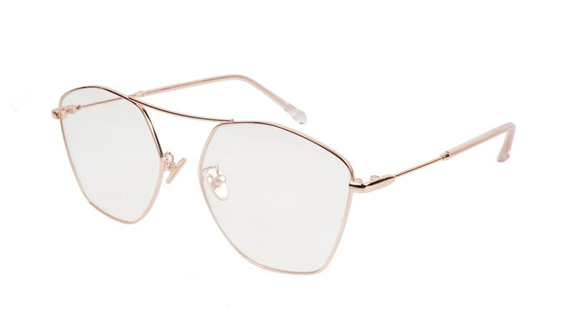 Unisex Large Pentagon Spectacle Frame. Rose Gold Frame Unisex Large Pentagon Spectacle Frame. Rose Gold Frame