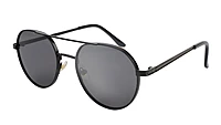 Unisex Small Round Sunglasses. Black Color Metal Frame.