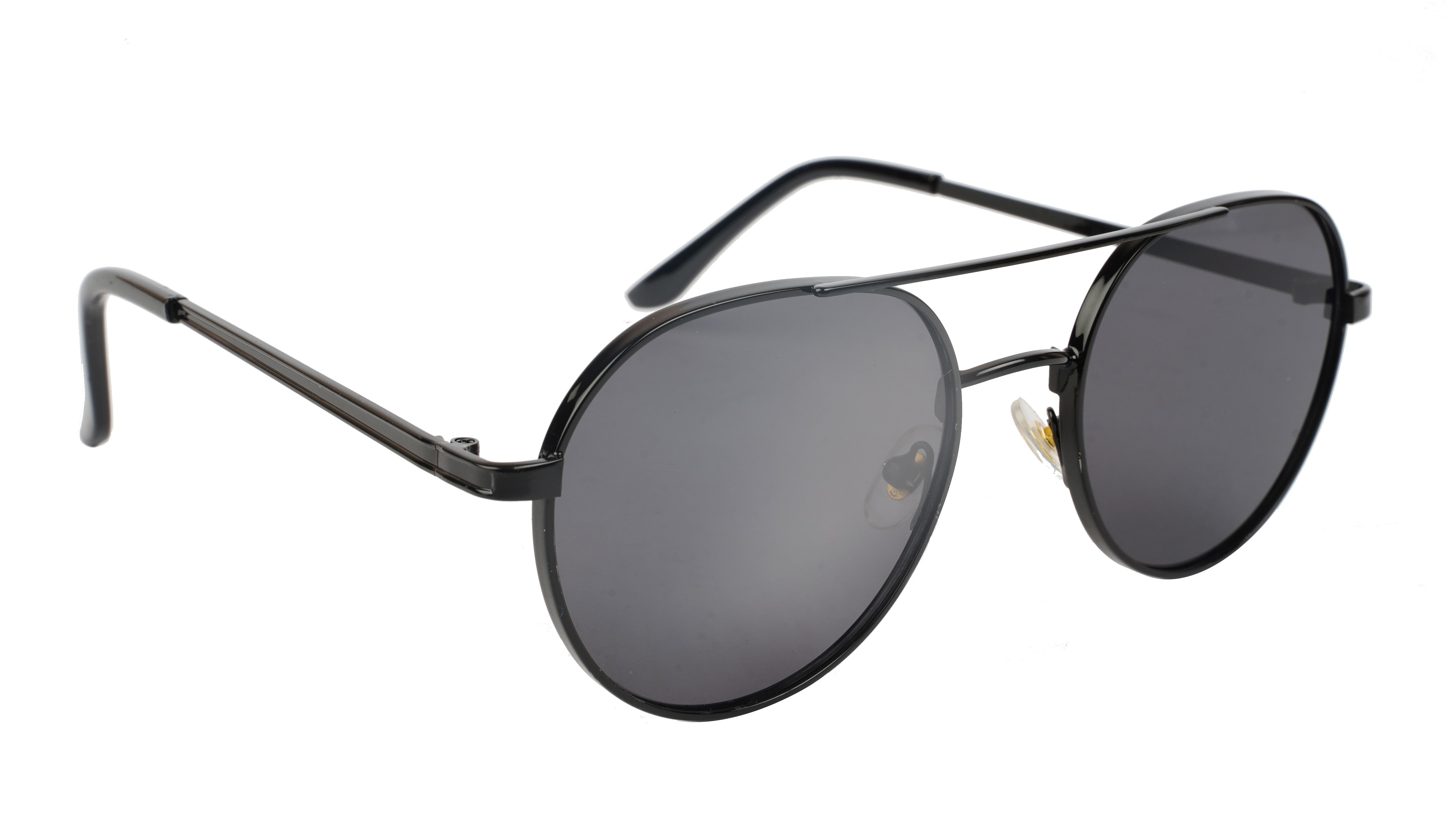 Unisex Small Round Sunglasses. Black Color Metal Frame.