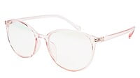 Female Oversize Round Spectacle Frame. See Through Light Pink Frame Female Oversize Round Spectacle Frame. See Through Light Pink Frame
