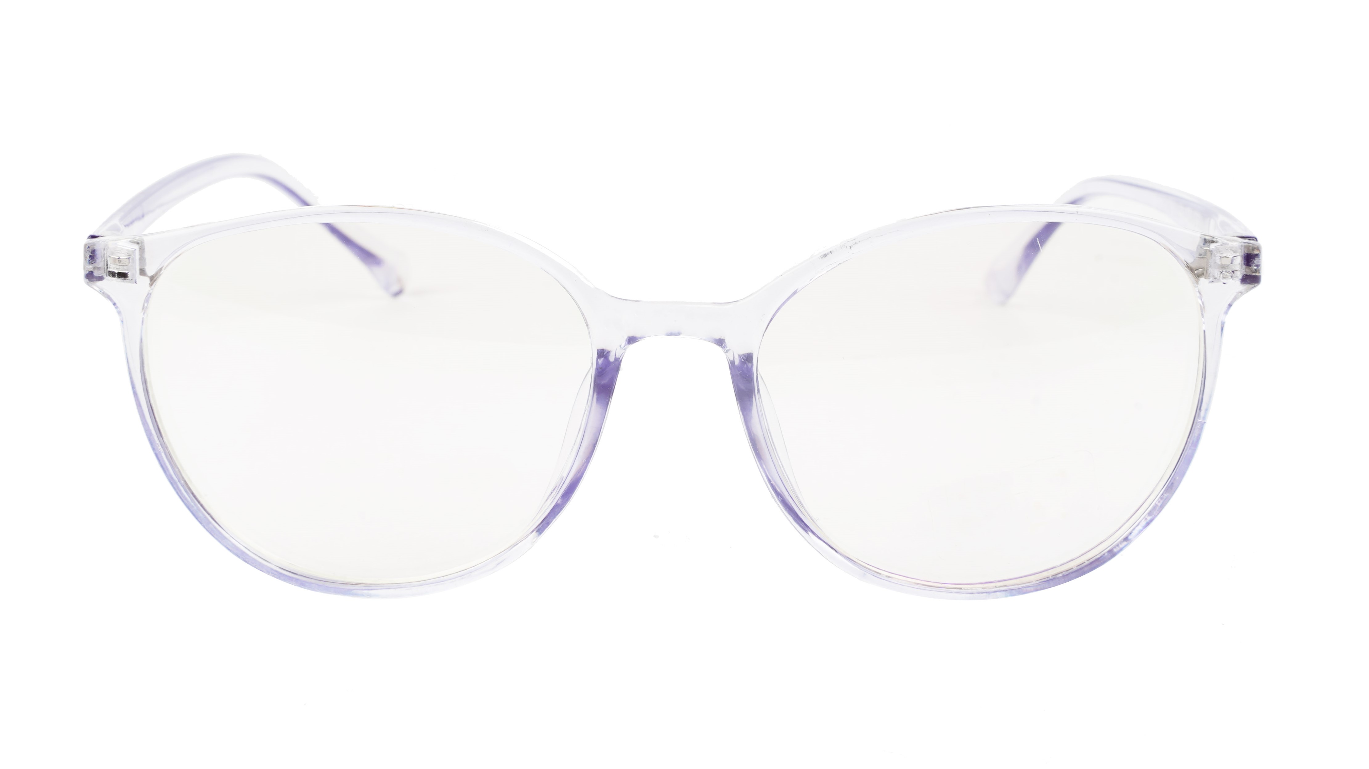 Unisex Oversized Round Spectacle Frame. Light Blue Frame