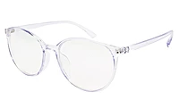 Unisex Oversized Round Spectacle Frame. Light Blue Frame