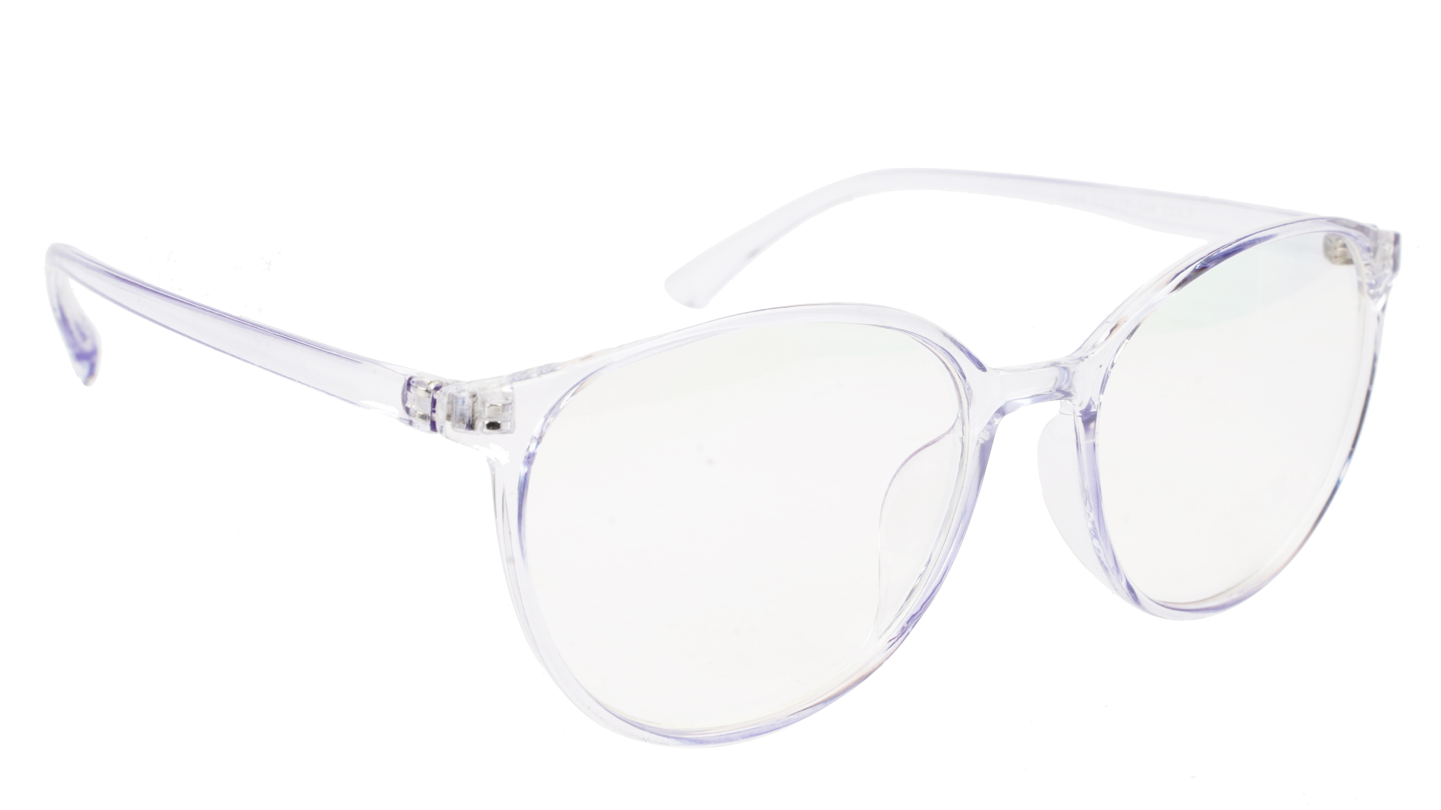 Unisex Oversized Round Spectacle Frame. Light Blue Frame