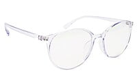 Unisex Oversized Round Spectacle Frame. Light Blue Frame