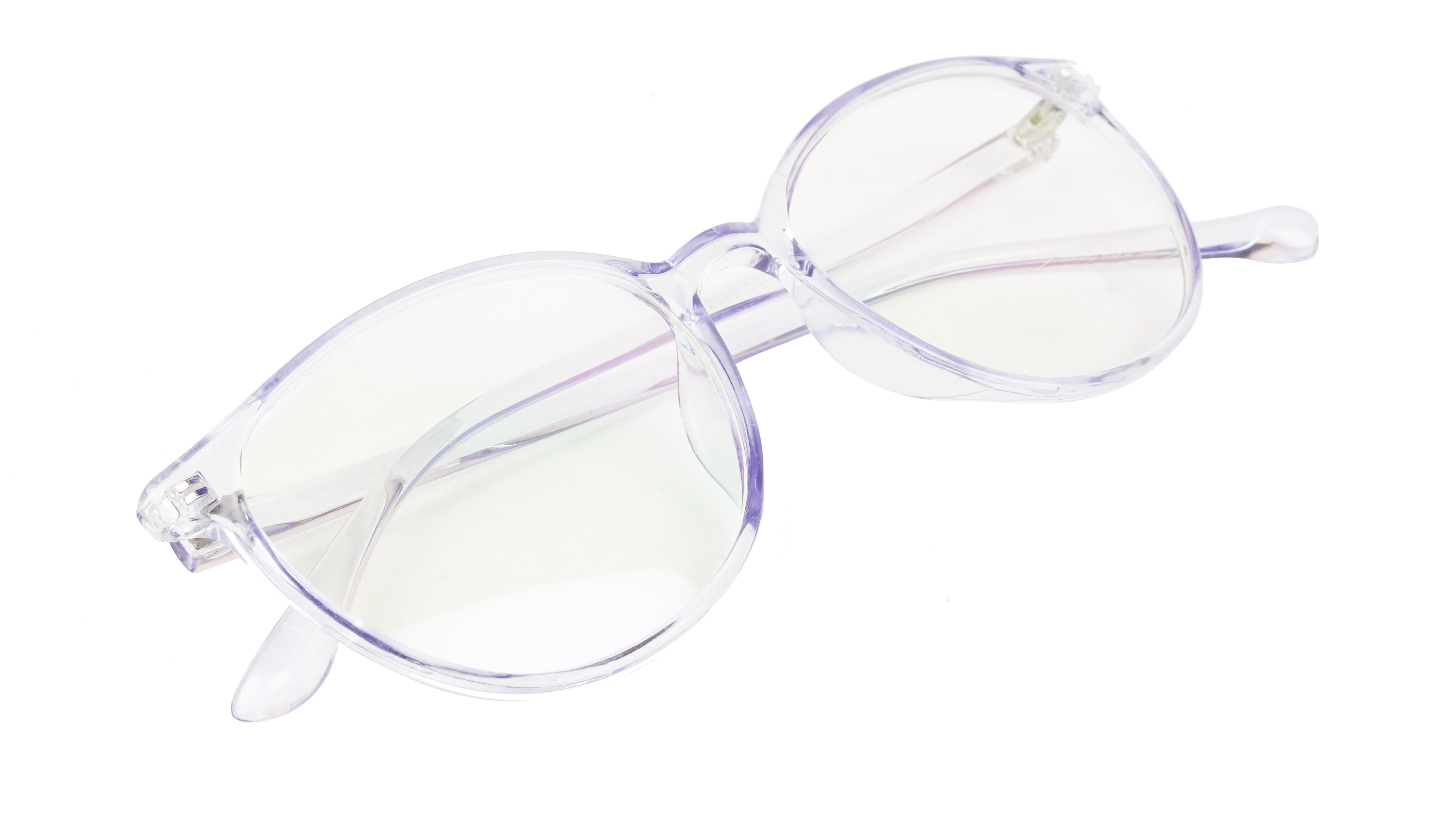 Unisex Oversized Round Spectacle Frame. Light Blue Frame
