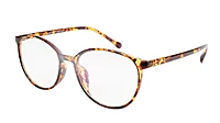 Unisex Oversized Round Spectacle Frame. Leopard Print Frame
