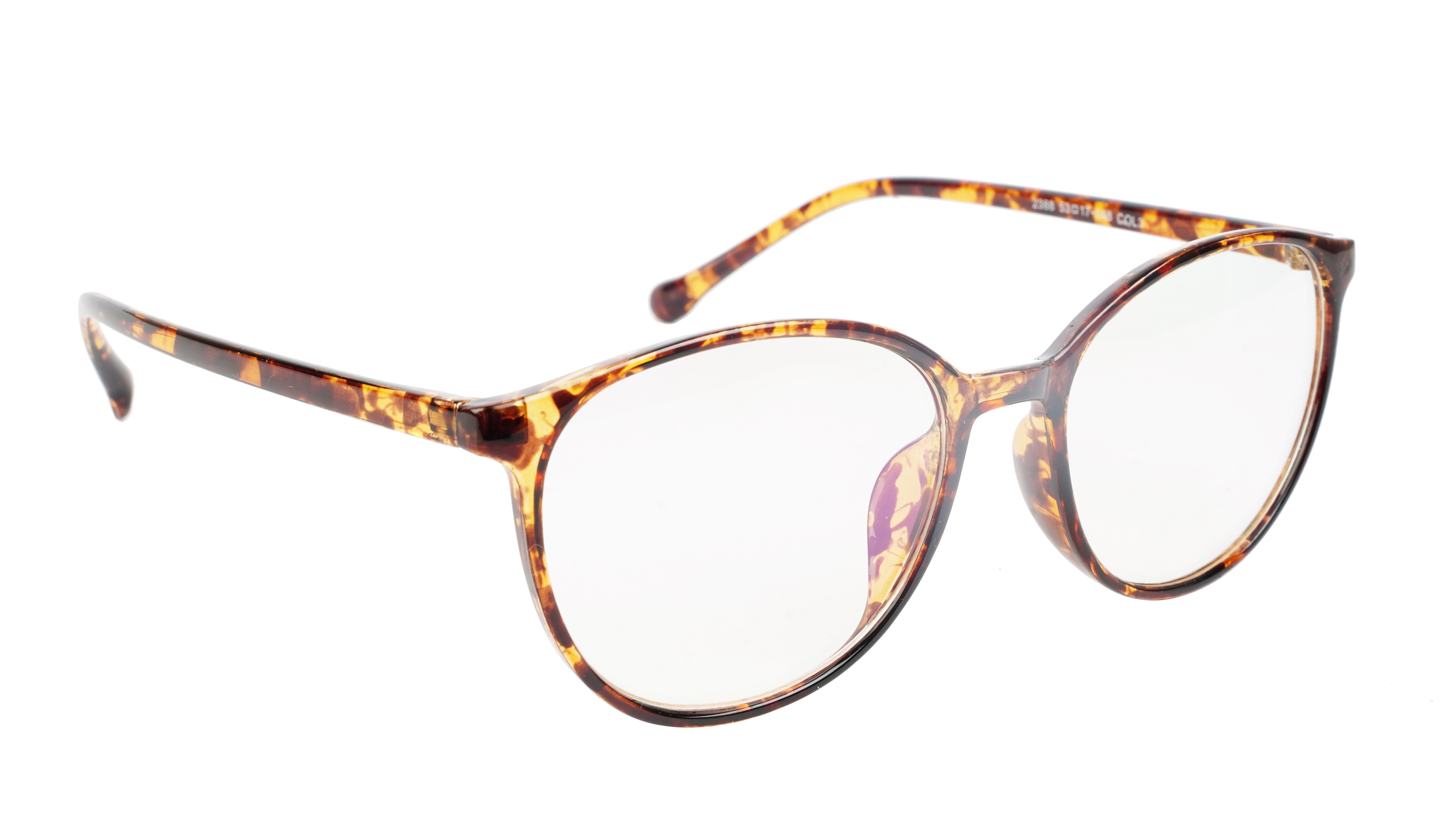 Unisex Oversized Round Spectacle Frame. Leopard Print Frame