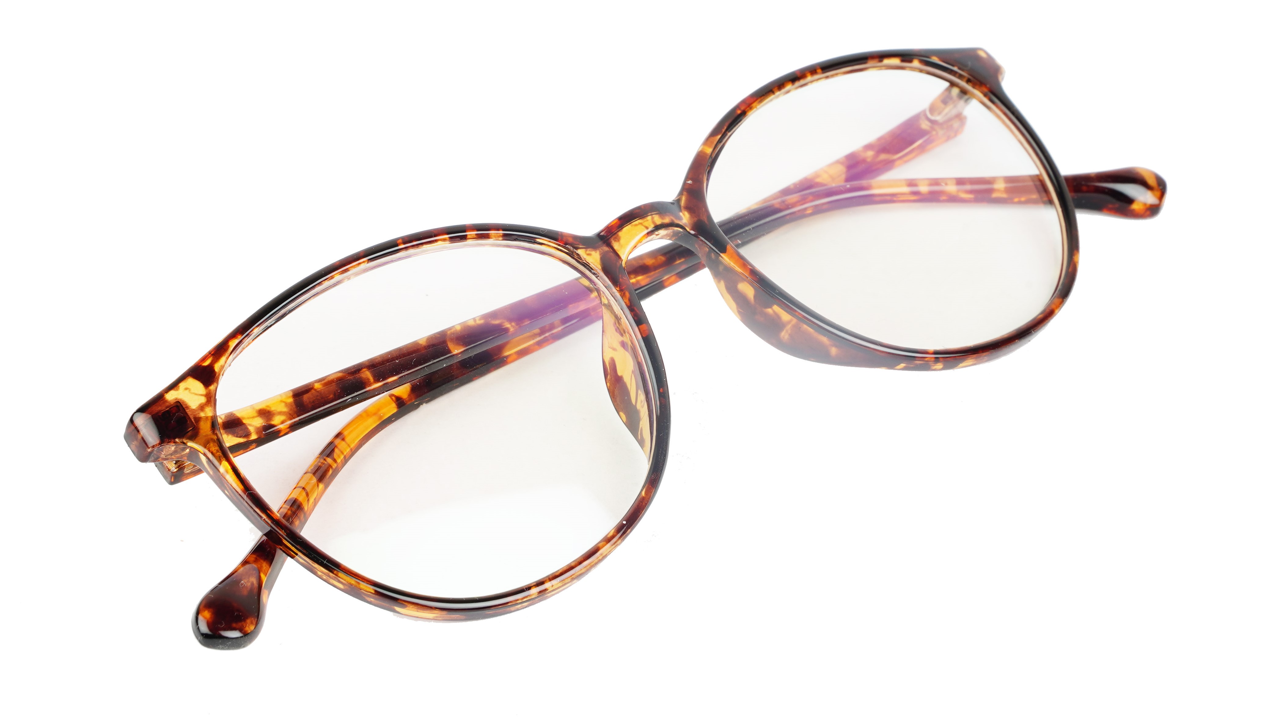 Unisex Oversized Round Spectacle Frame. Leopard Print Frame