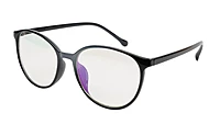Unisex Oversized Round Spectacle Frame. Matte Black Frame