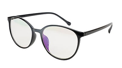 Unisex Oversized Round Spectacle Frame. Matte Black Frame