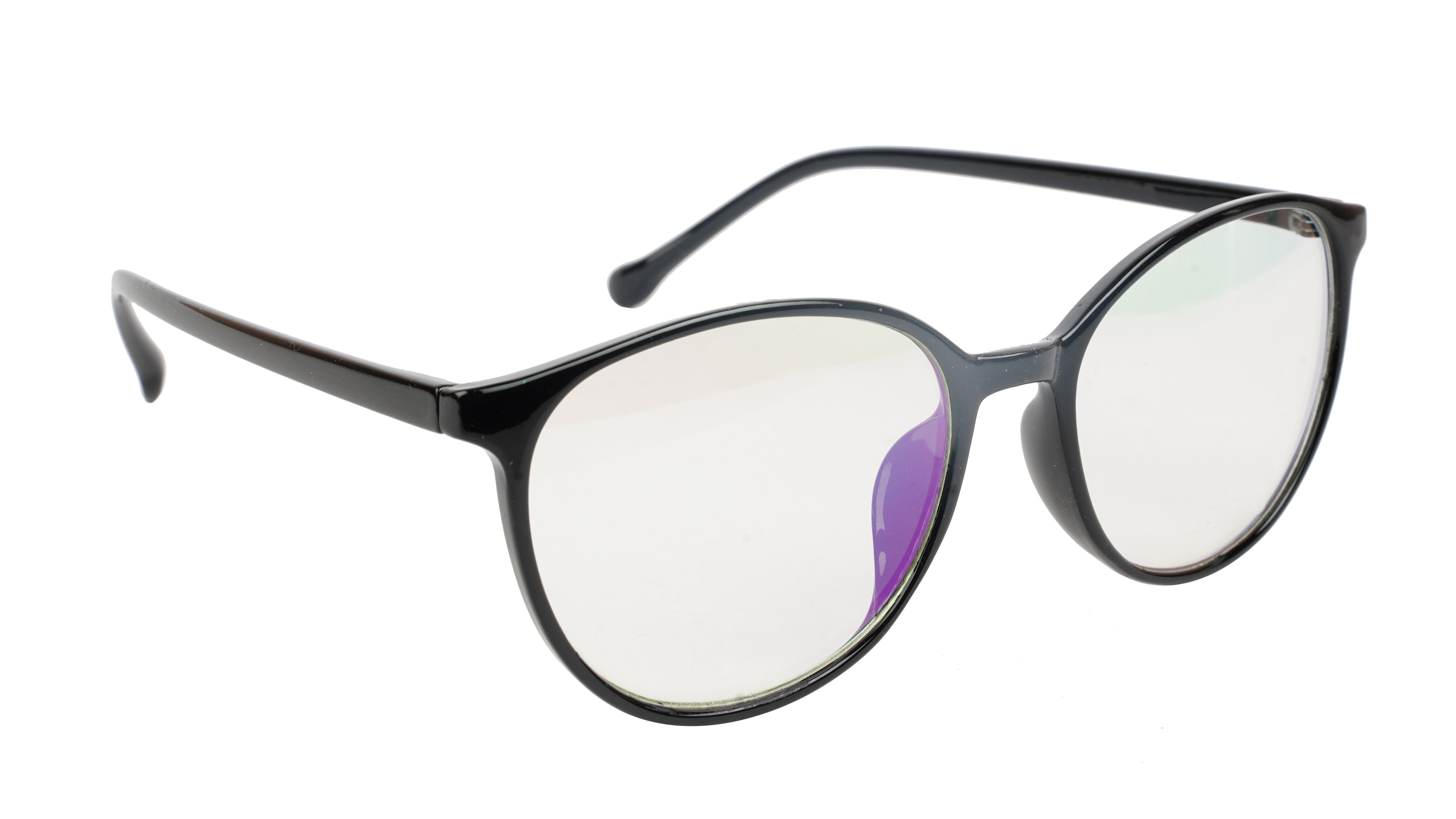 Unisex Oversized Round Spectacle Frame. Matte Black Frame