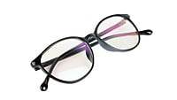 Unisex Oversized Round Spectacle Frame. Matte Black Frame