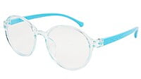 Unisex Round Spectacle Frame For Kids. See Through Blue Rim. Age-(7-10Yrs) Unisex Round Spectacle Frame For Kids. See Through Blue Rim. Age-(7-10Yrs)
