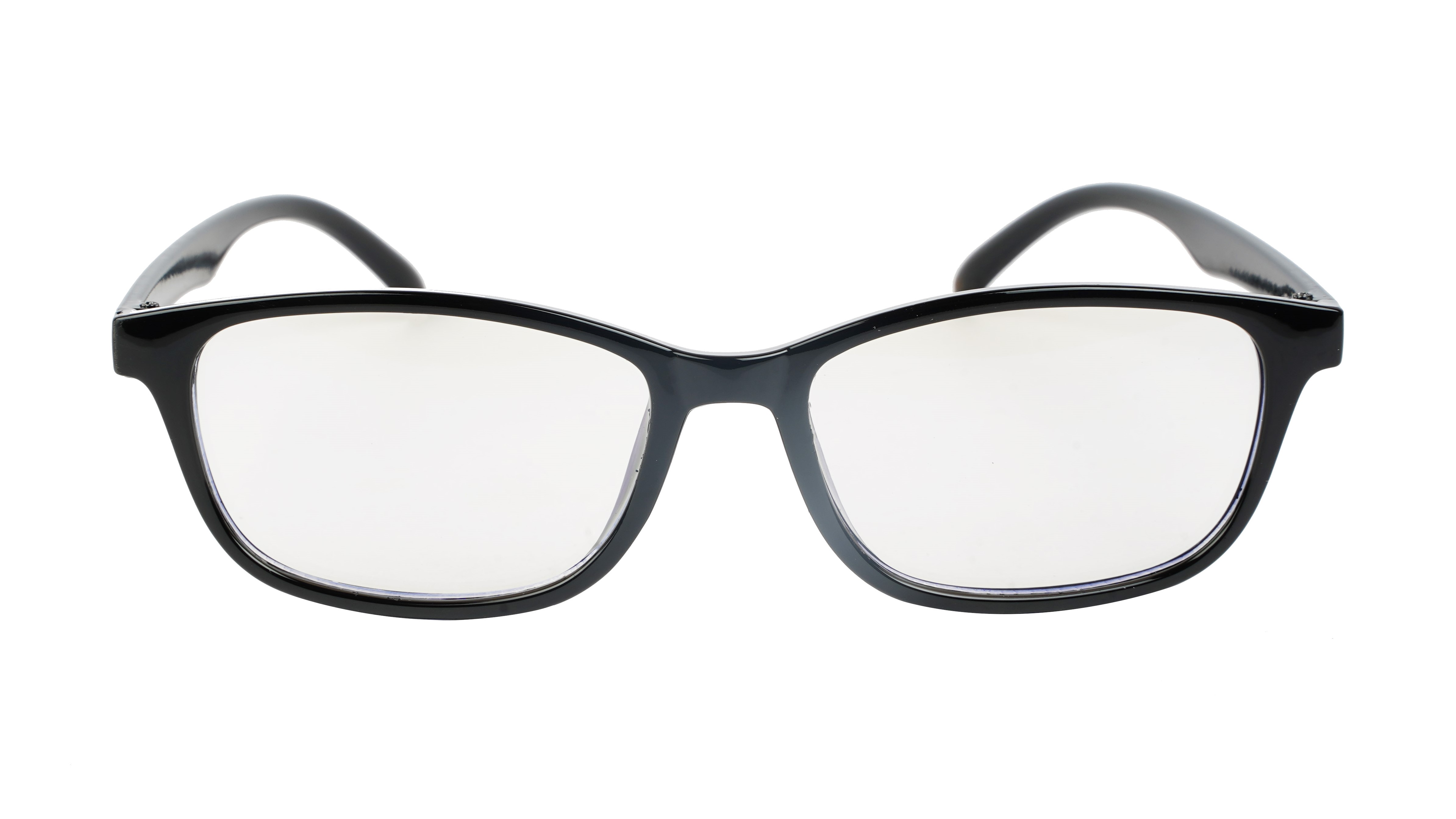 Unisex Large Rectangular Spectacle Frame. Glossy Black Color Frame